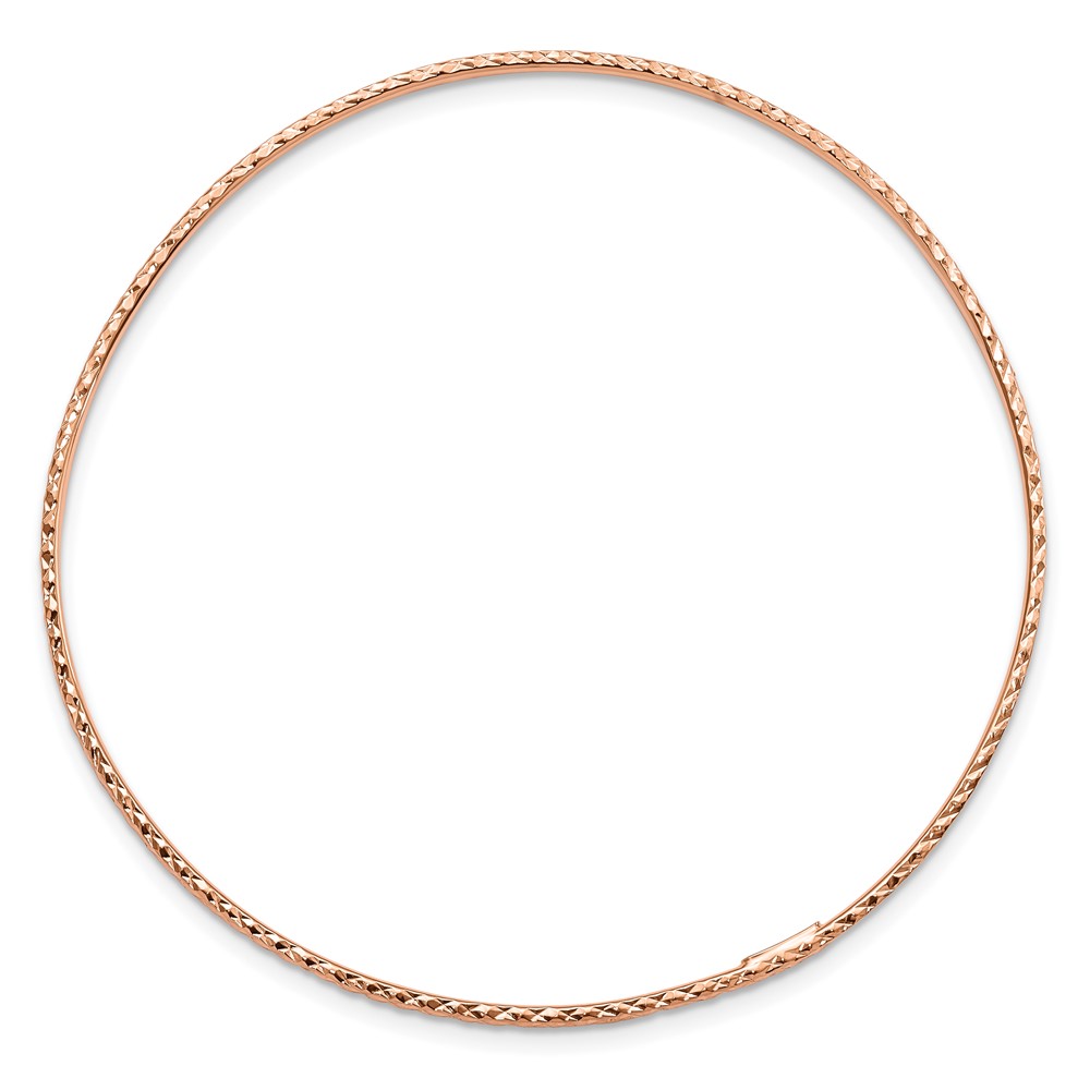 10k 1.5mm Rose Gold Diamond-Cut Slip-on Bangle Bracelet (10DB545)