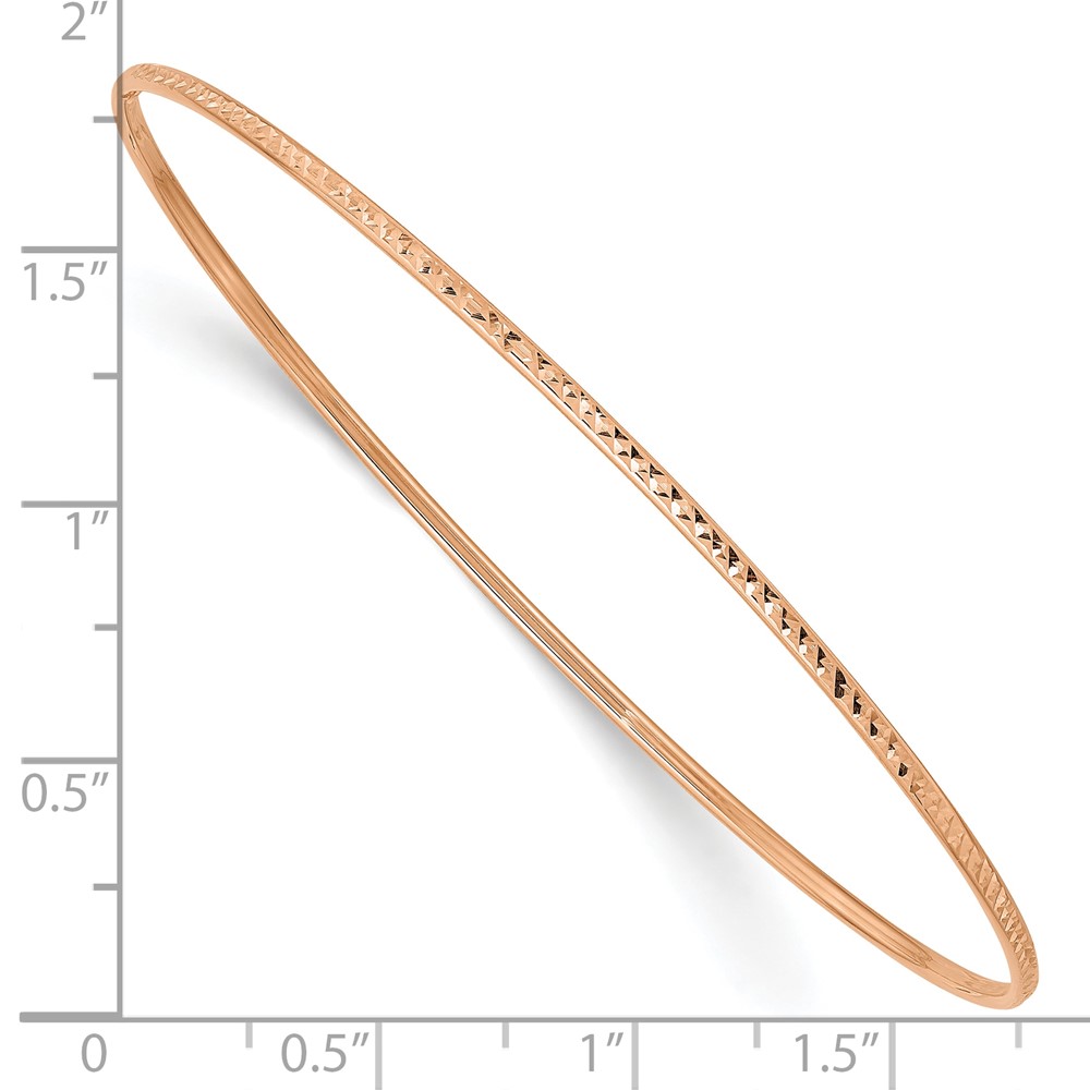 10k 1.5mm Rose Gold Diamond-Cut Slip-on Bangle Bracelet (10DB545)