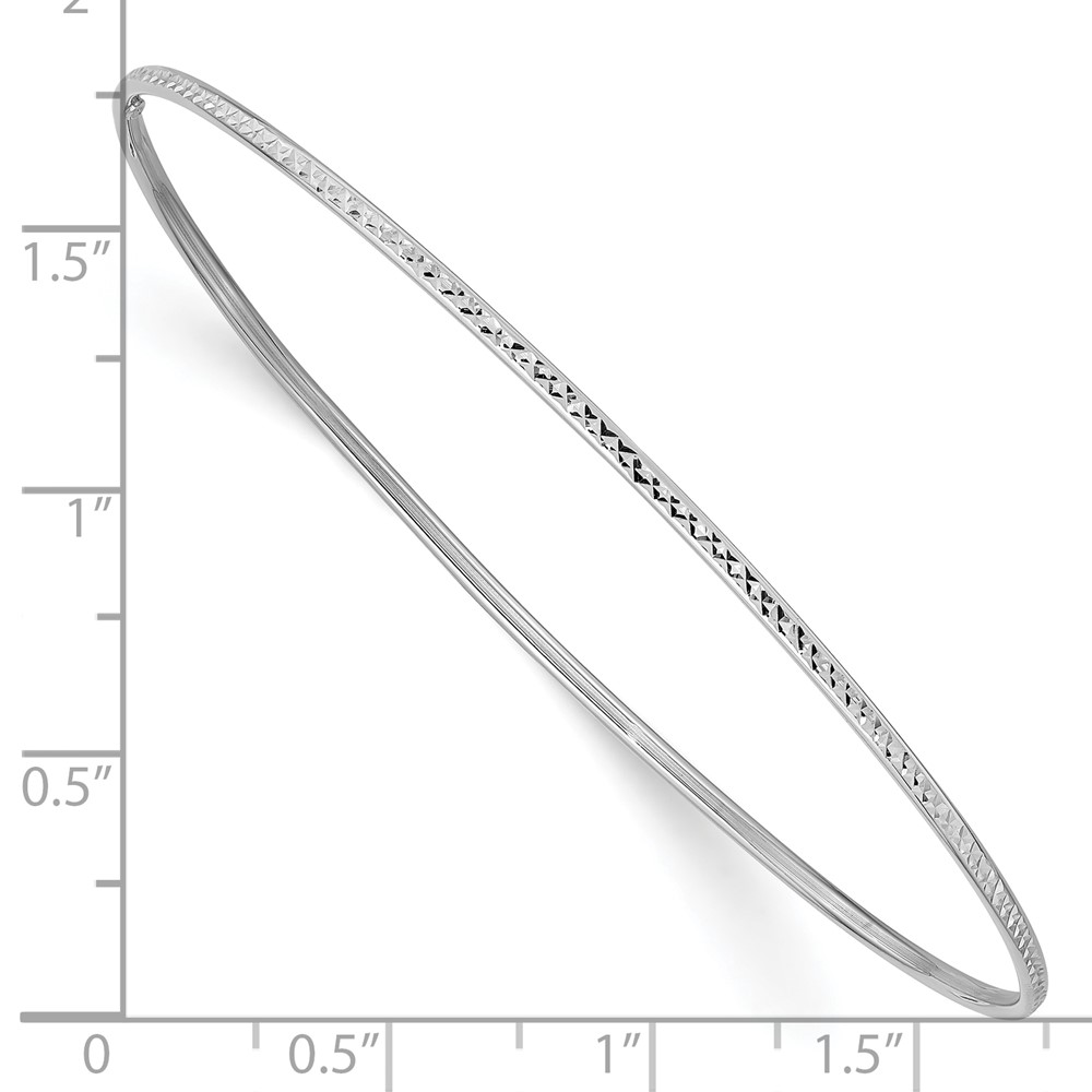 10k 1.5mm White Gold Diamond-Cut Slip-on Bangle Bracelet (10DB546)