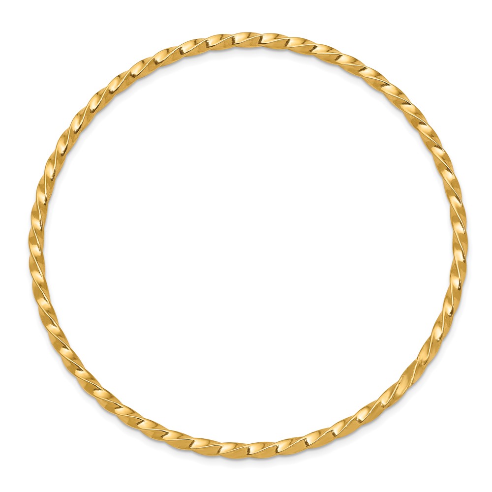 10k 2.50mm Twisted Slip-on Bangle (10DB569)