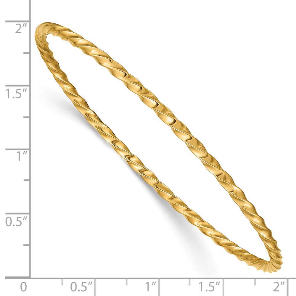 10k 2.50mm Twisted Slip-on Bangle (10DB569)