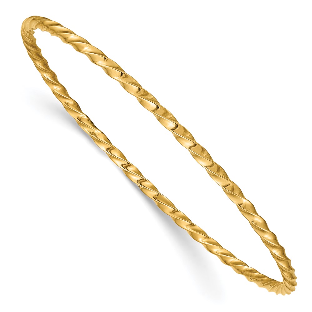 10k 2.50mm Twisted Slip-on Bangle (10DB569)