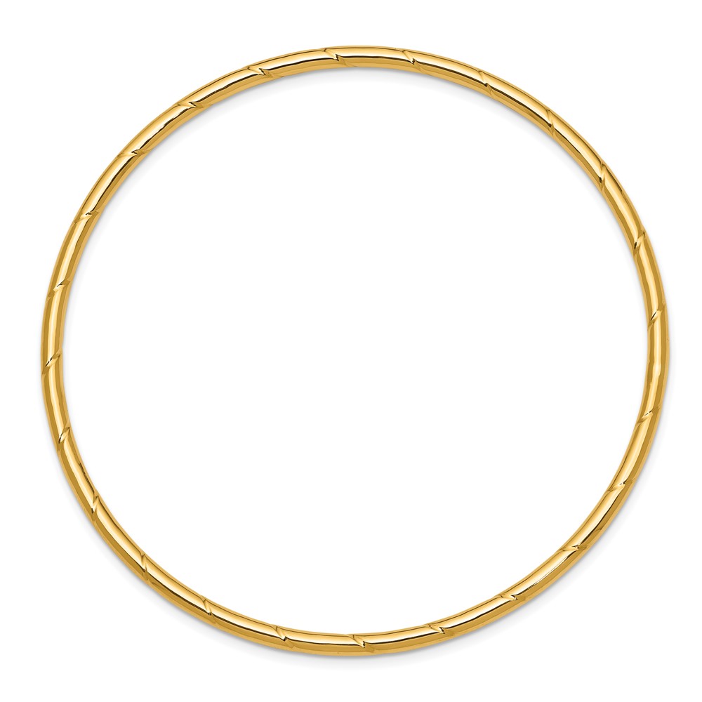 10k 2.5mm Grooved Slip-on Bangle (10DB571)
