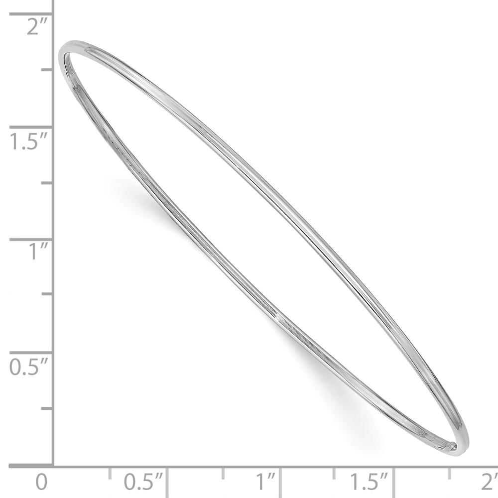 10k White Gold 1.5mm Polished Slip-on Bangle Bracelet (10DB631)