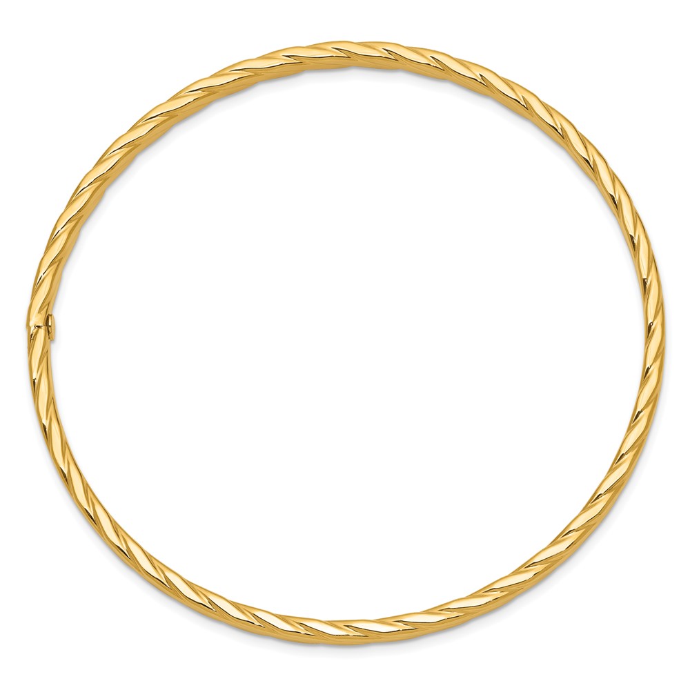 10K 4mm Textured Twist Slip-on Bangle (10DB651)