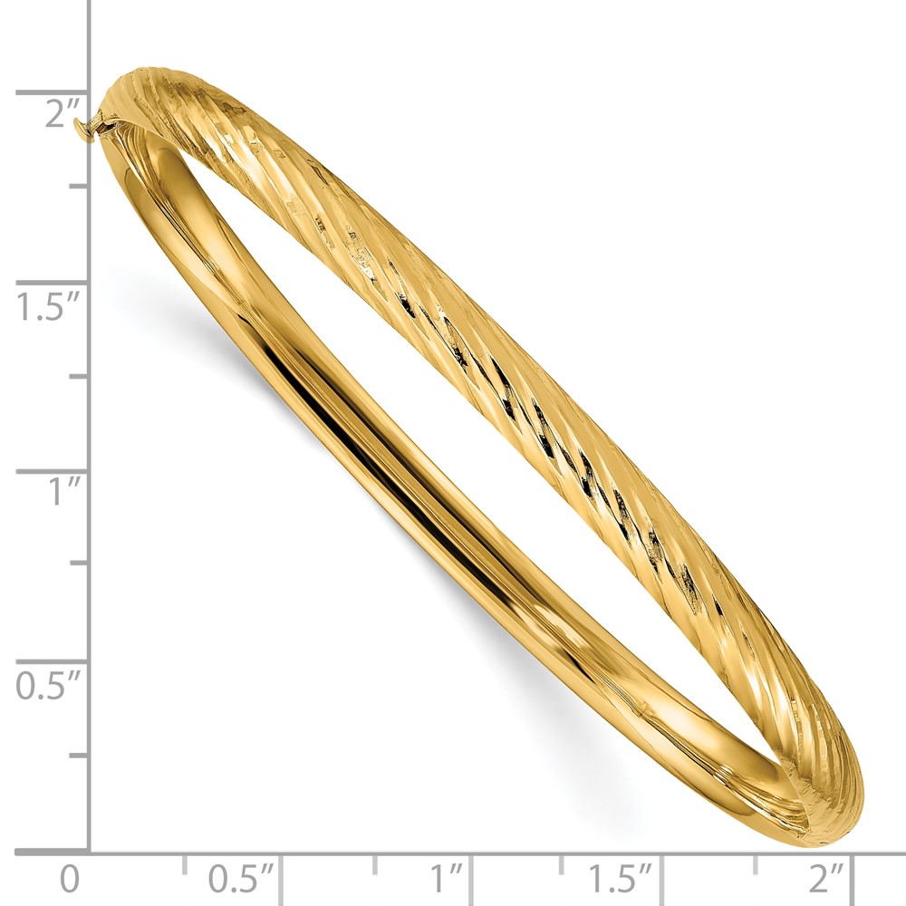 10k 3/16 Textured Hinged Bangle (10DB652)