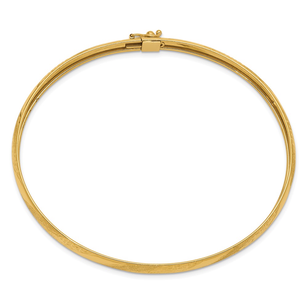10k Twisted Diamond-cut Flexible Bangle (10DB697)