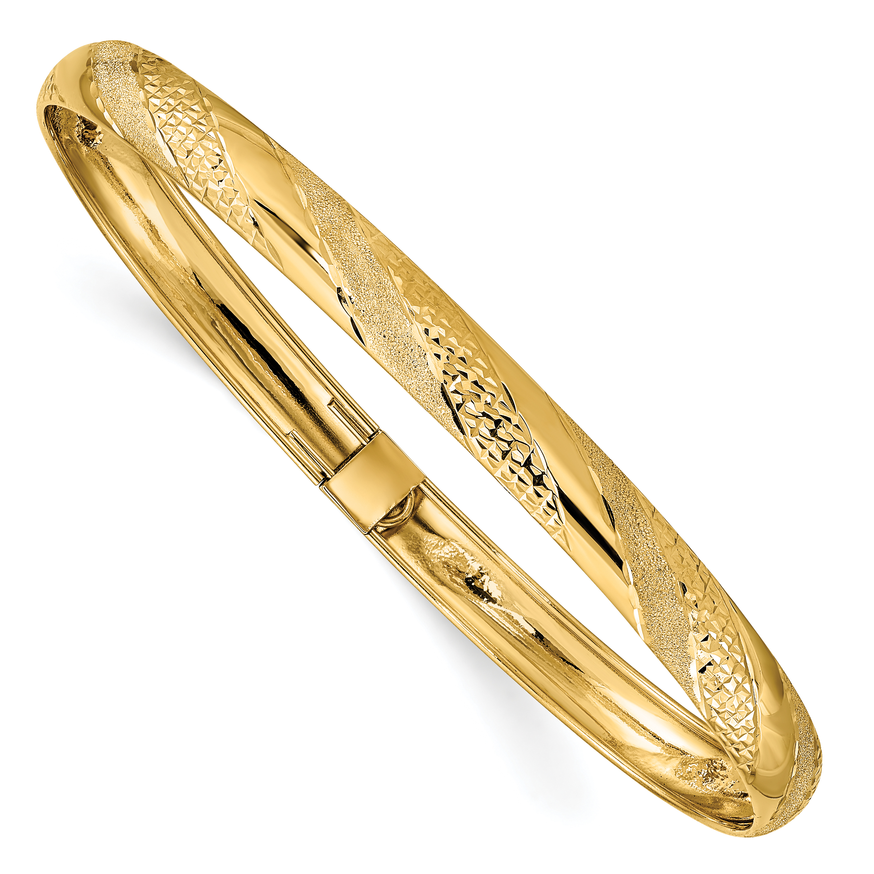 10k Twisted Diamond-cut Flexible Bangle (10DB697)