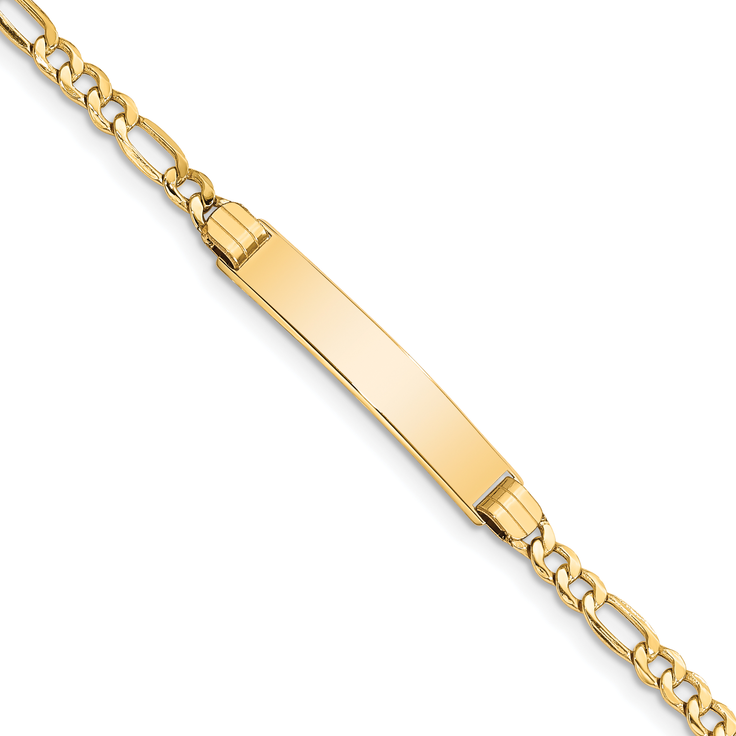 10k Semi-solid Figaro Link ID Bracelet (10DCID107-8)