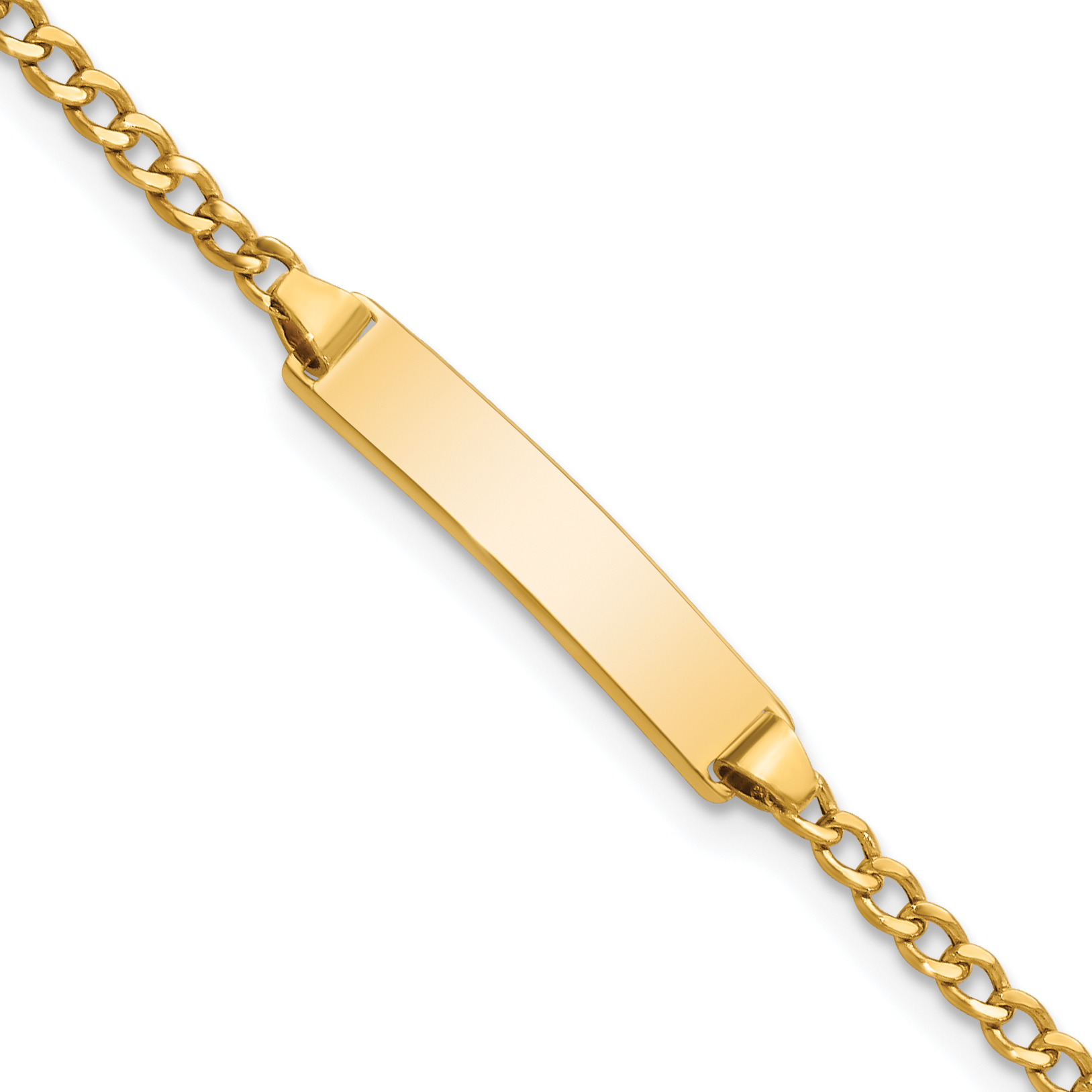10k Semi-solid Curb Link ID Bracelet (10DCID132-6)