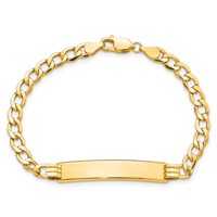 10K Polished Semi-Solid Chain Solid Plate Cuban Link 35x7mm Plate 7 Inch ID Bracelet view 4