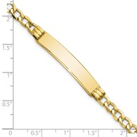 10K Polished Semi-Solid Chain Solid Plate Cuban Link 35x7mm Plate 7 Inch ID Bracelet view 3