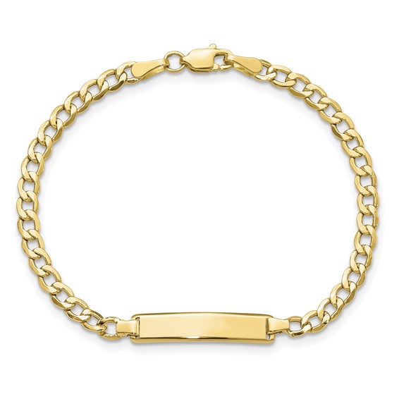 10k Semi-solid Curb Link ID Bracelet