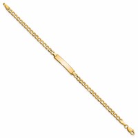 10K Polished Semi-Solid Chain Solid Plate Cuban Link 23.5x4.5mm Plate 6 Inch ID Bracelet view 2