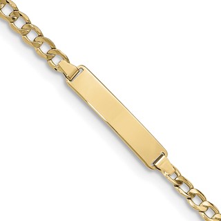 10k Semi-solid Curb Link ID Bracelet