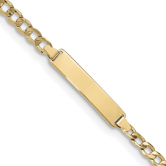 10k Semi-solid Curb Link ID Bracelet