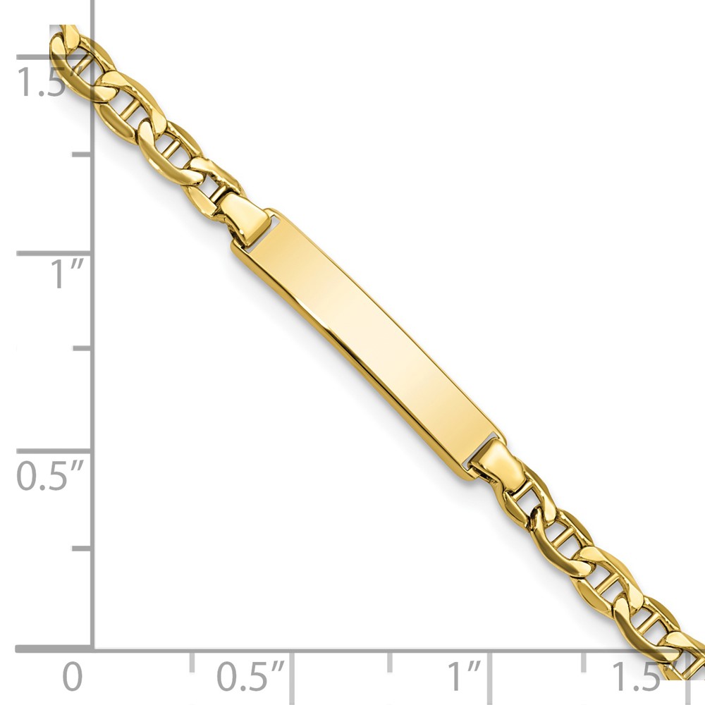 10k Semi-solid Anchor Link ID Bracelet (10DCID139-7)