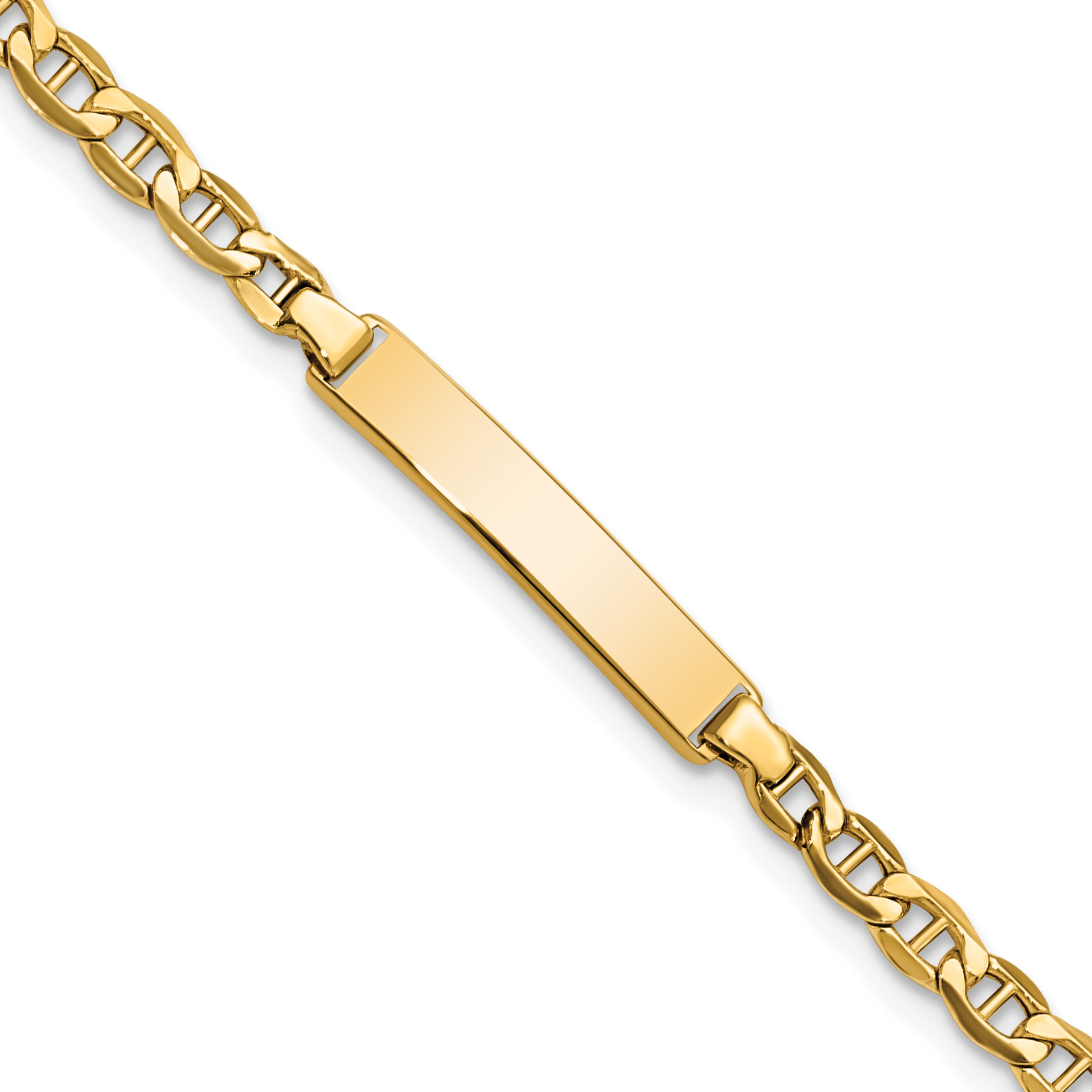 10k Semi-solid Anchor Link ID Bracelet (10DCID139-7)