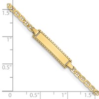 10K Yellow Gold Polished Solid Chain Solid Plate Anchor Link 18.5x5mm Plate ID Bracelet - 6in view 3