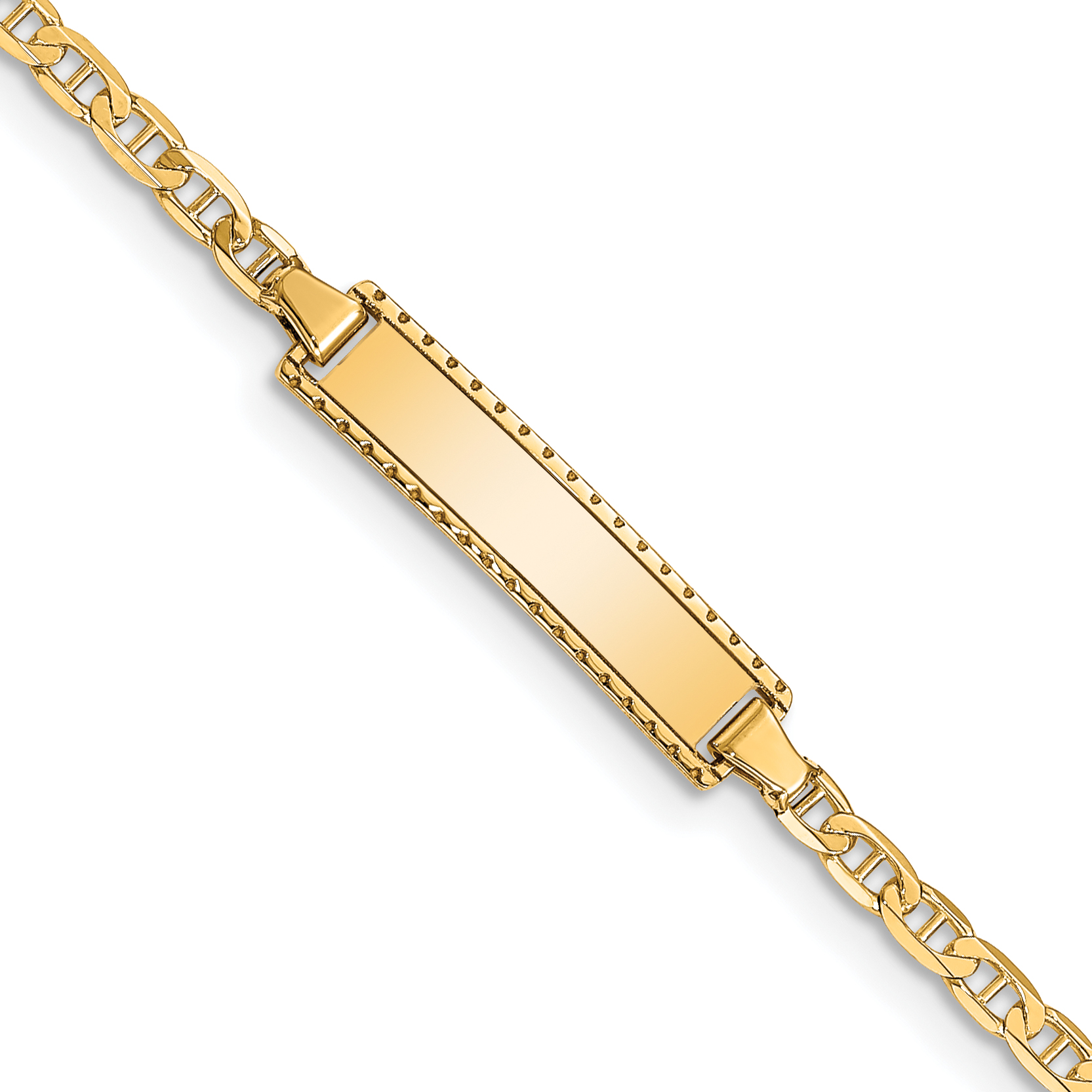 10k Flat Anchor Link ID Bracelet (10DCID86-6)