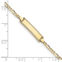 10K Yellow Gold Polished Solid Chain Solid Plate Figaro Link 18.5x 5mm Plate ID Bracelet, 6" view 3