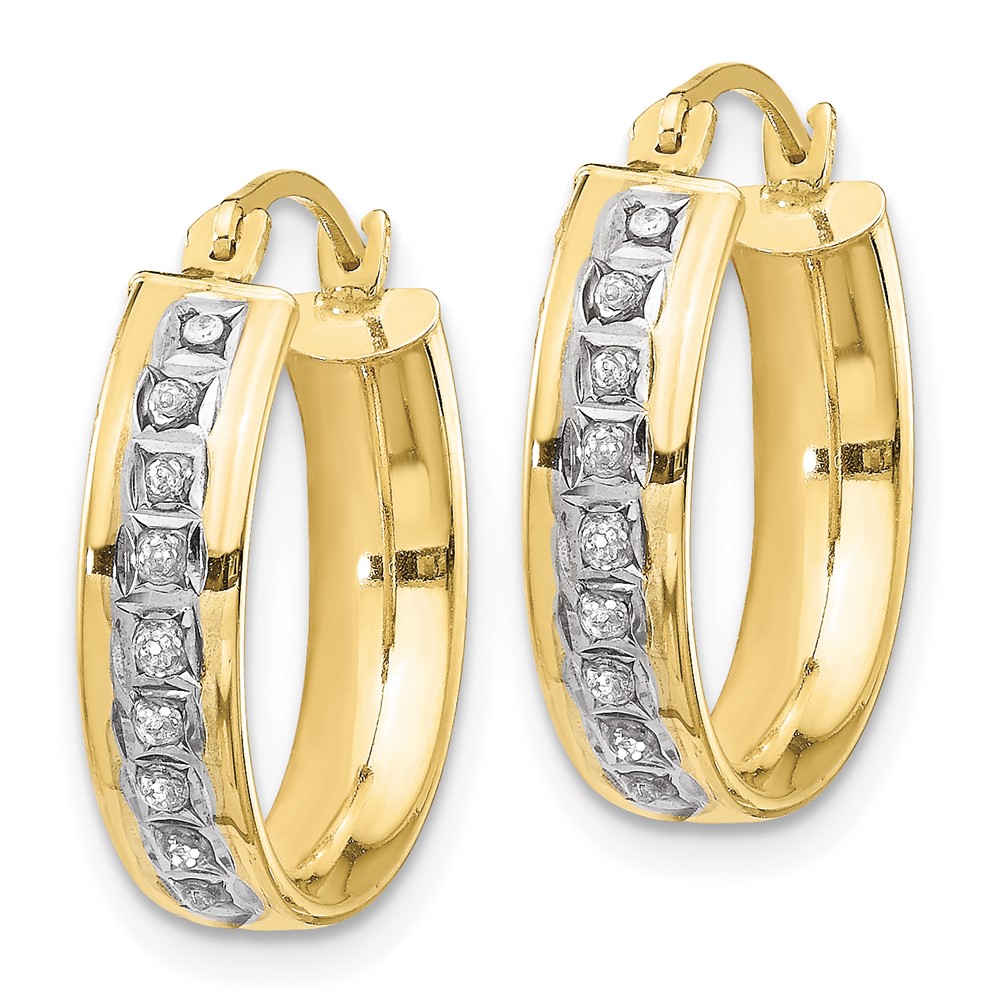 10k Diamond Fascination Round Hoop Earrings (10DF143)
