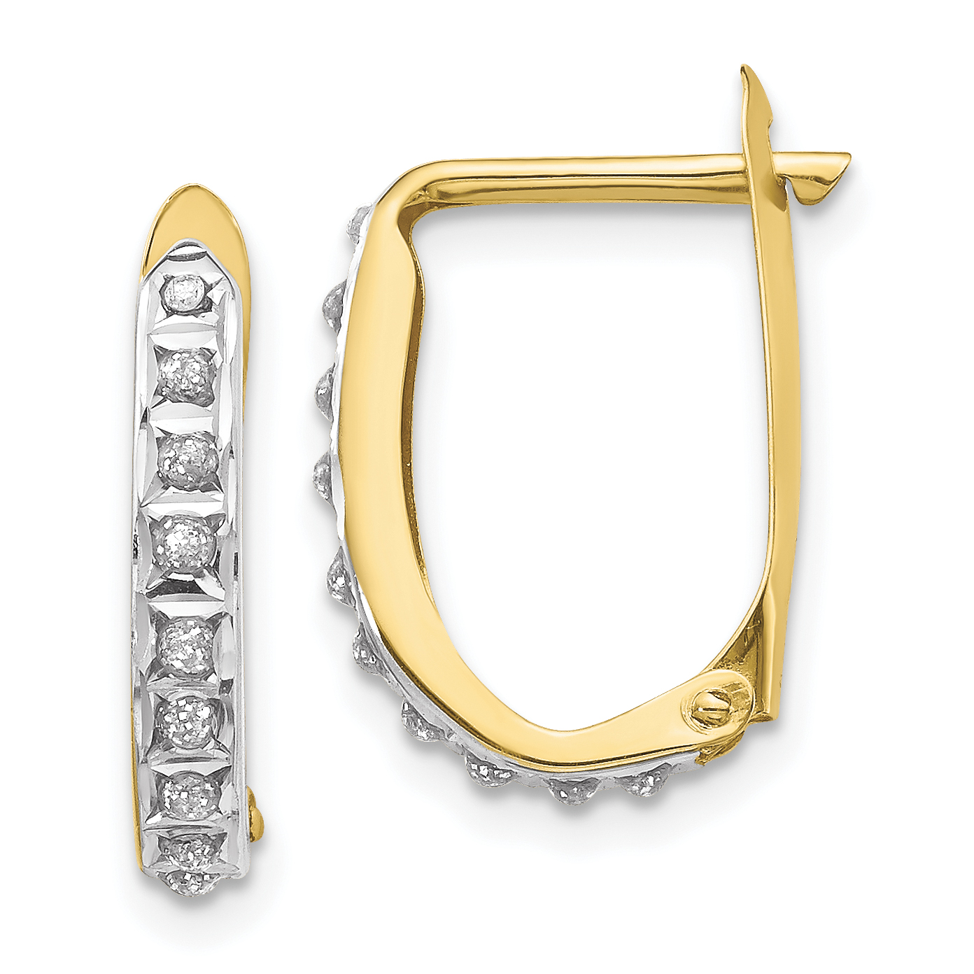 10k Diamond Fascination Hinged Hoop Earrings (10DF147)