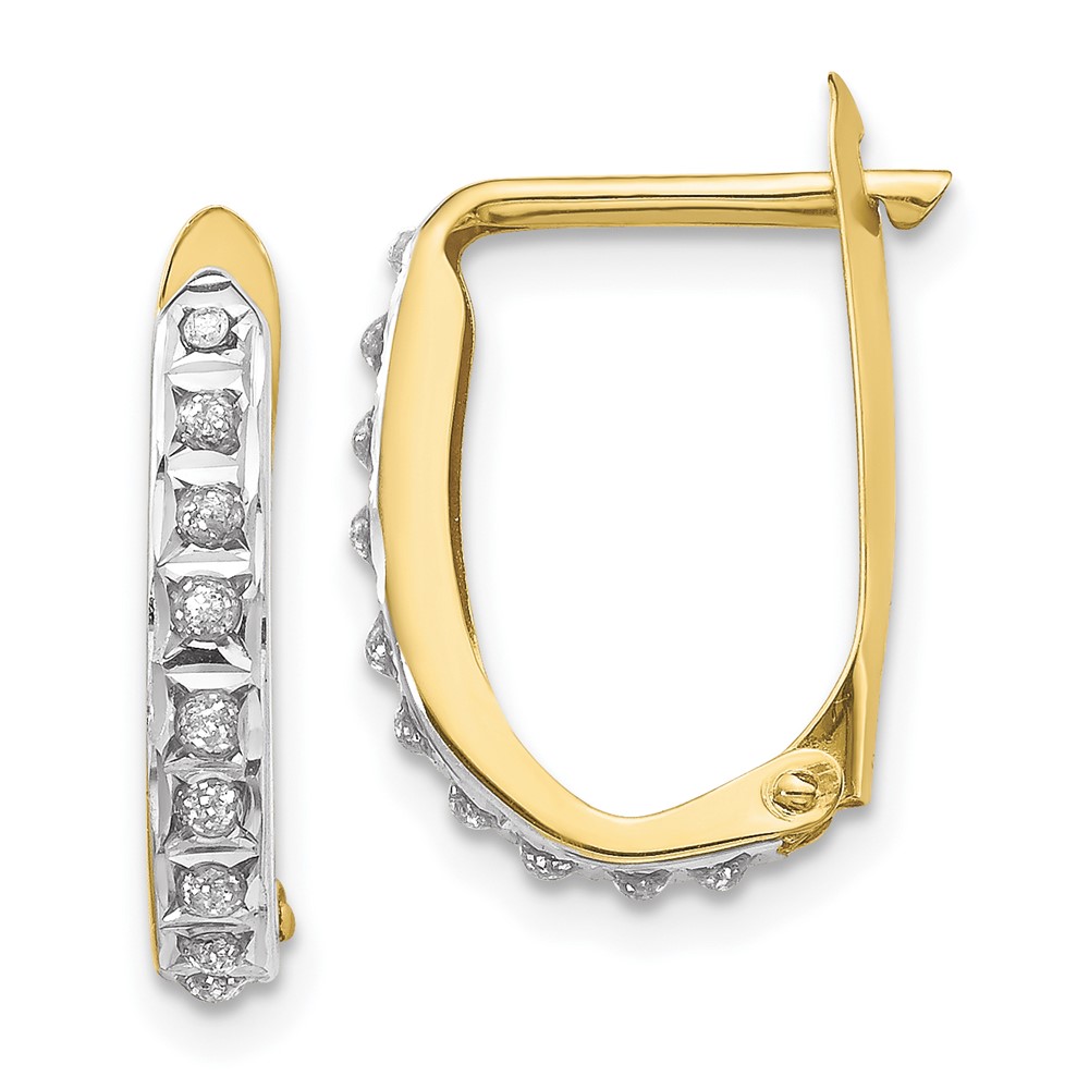 10k Diamond Fascination Hinged Hoop Earrings (10DF147)