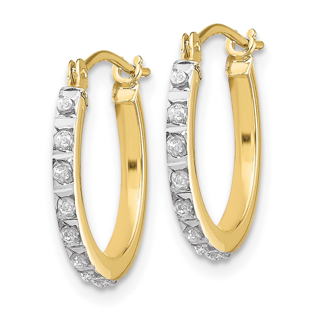 10k Diamond Fascination Small Hinged Hoop Earrings (10DF172)