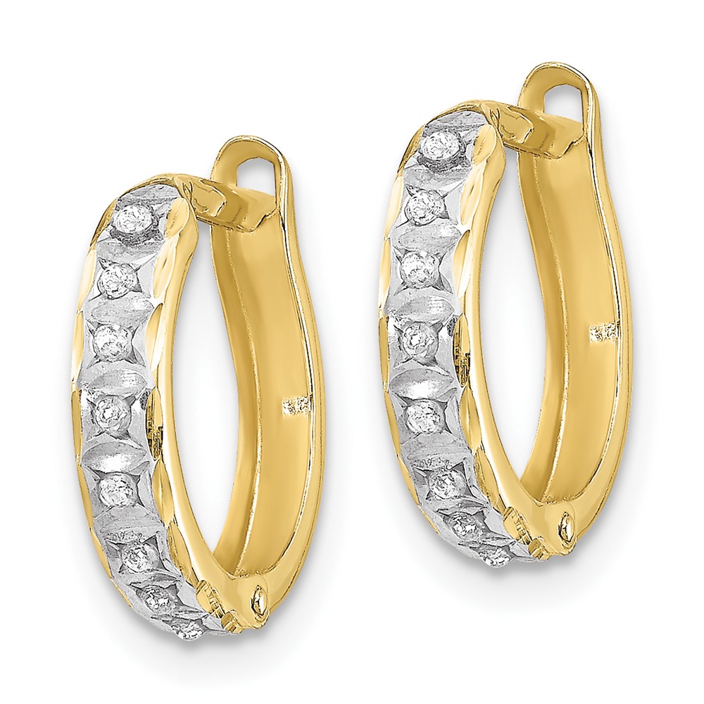 10k Diamond Fascination Round Hinged Hoop Earrings (10DF177)