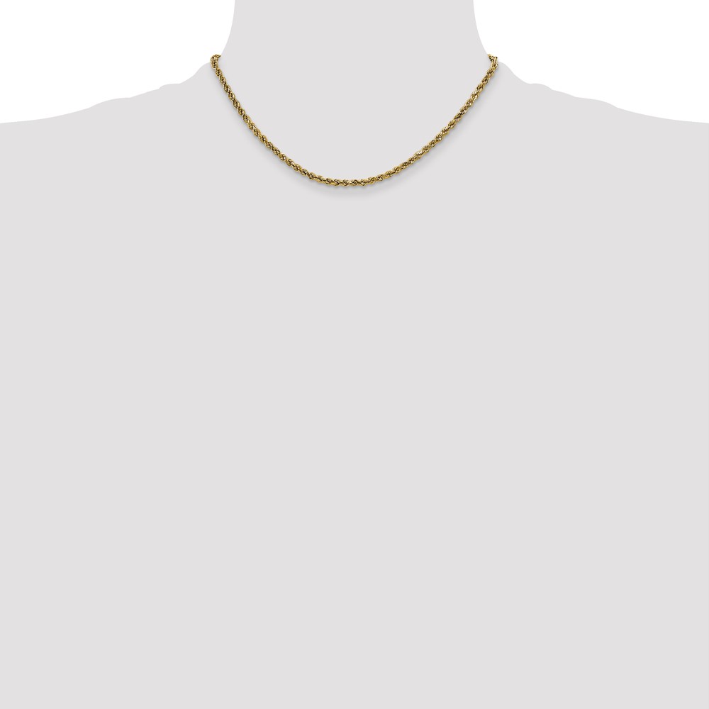 10k 2.25mm Semi-solid D/C Rope Chain (10DH016-16)