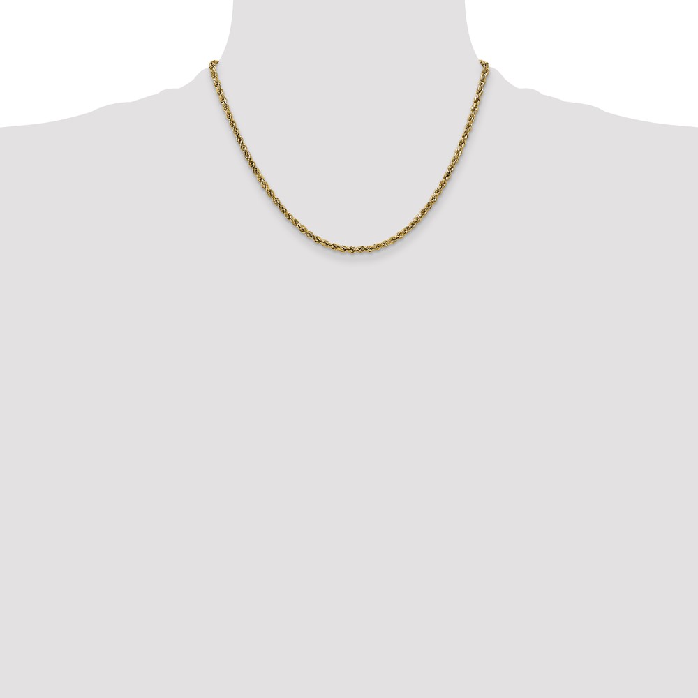 10k 2.25mm Semi-solid D/C Rope Chain (10DH016-18)