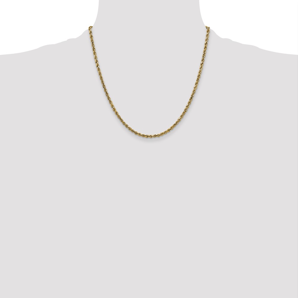 10k 2.25mm Semi-solid D/C Rope Chain (10DH016-20)