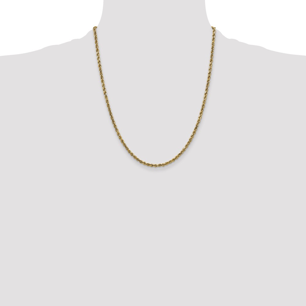 10k 2.25mm Semi-solid D/C Rope Chain (10DH016-22)