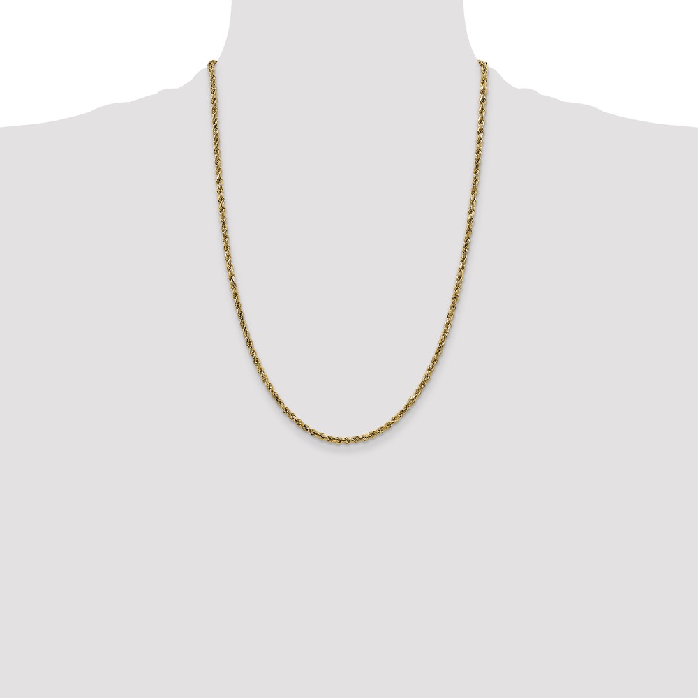 10k 2.25mm Semi-solid D/C Rope Chain (10DH016-24)
