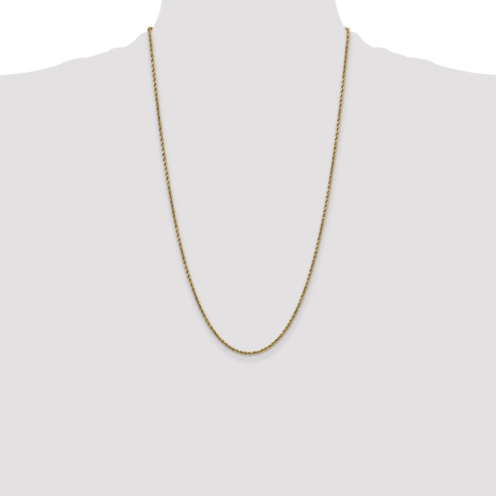 10k 2.25mm Semi-solid D/C Rope Chain (10DH016-26)