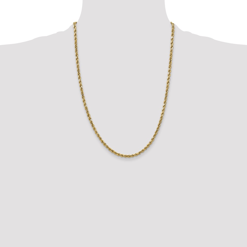 10k 2.5mm Semi-solid D/C Rope Chain (10DH018-24)
