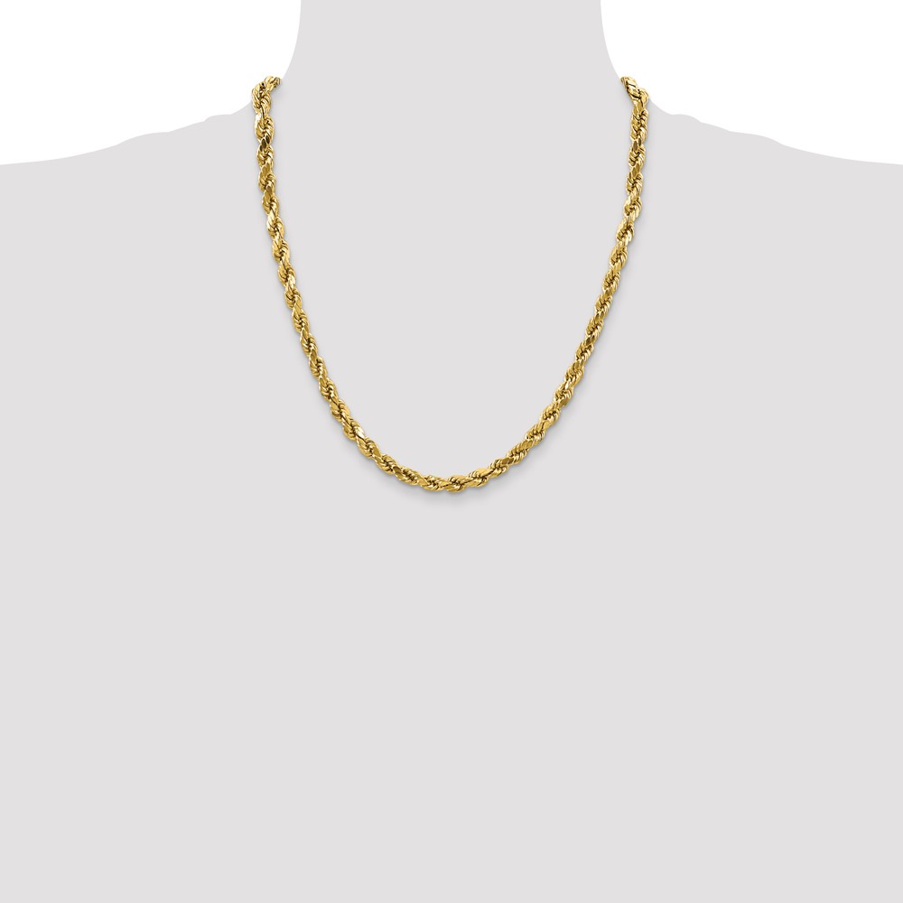 10k 4mm Semi-solid D/C Rope Chain (10DH030-22)