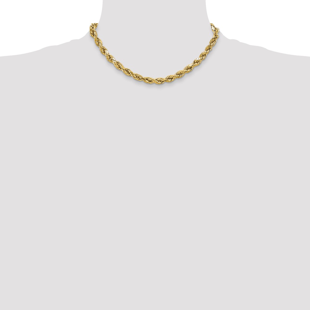 10k 4.9mm Semi-solid D/C Rope Chain (10DH035-16)