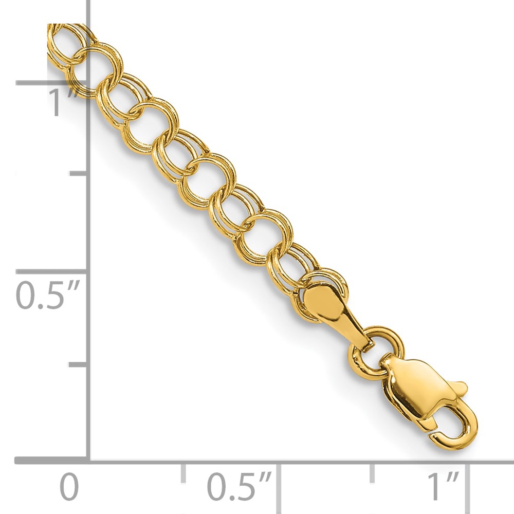 10k Hollow Double Link Charm Bracelet (10DO350-5.5)