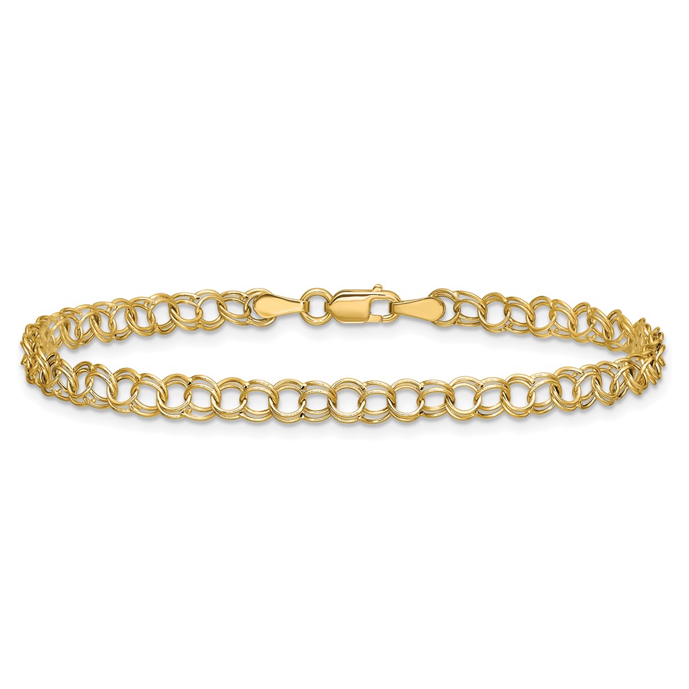 10k Hollow Double Link Charm Bracelet (10DO350-7)