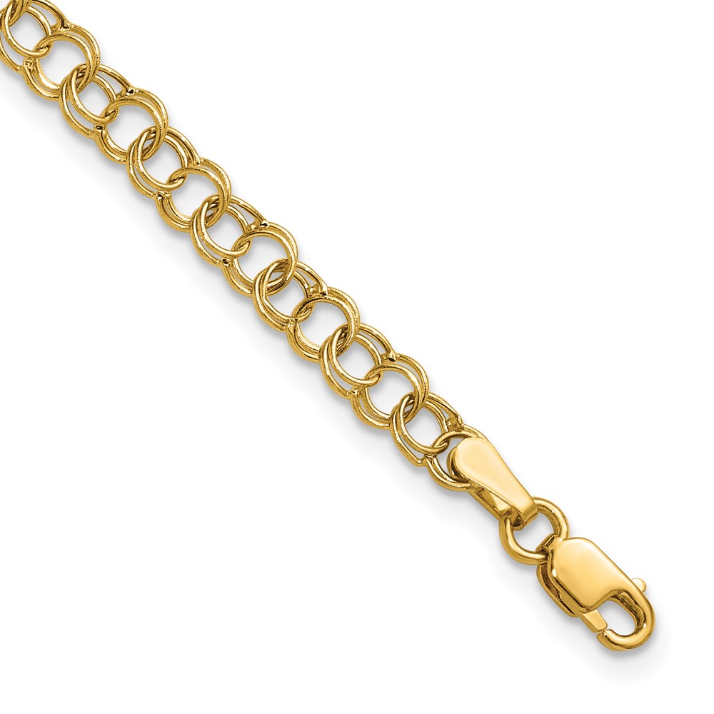 10k Hollow Double Link Charm Bracelet (10DO350-7)