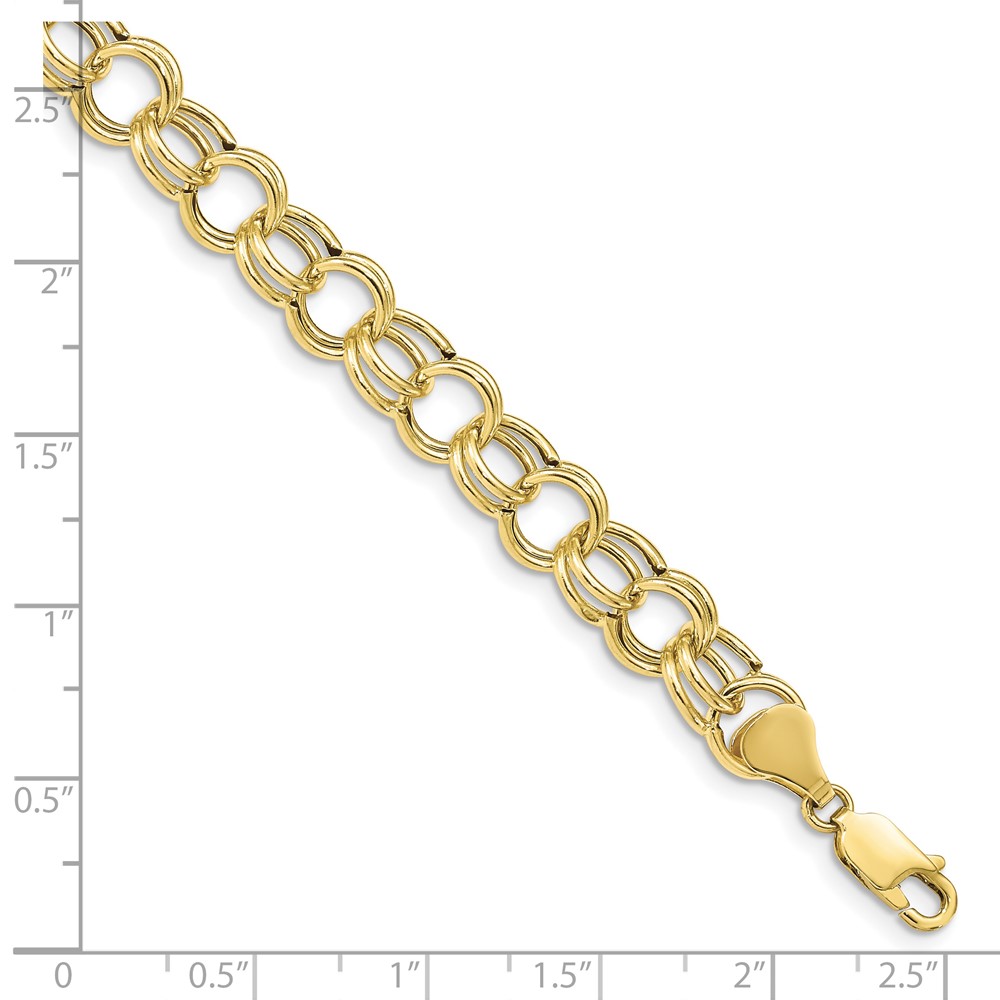 10k Hollow Double Link Charm Bracelet (10DO520-7)