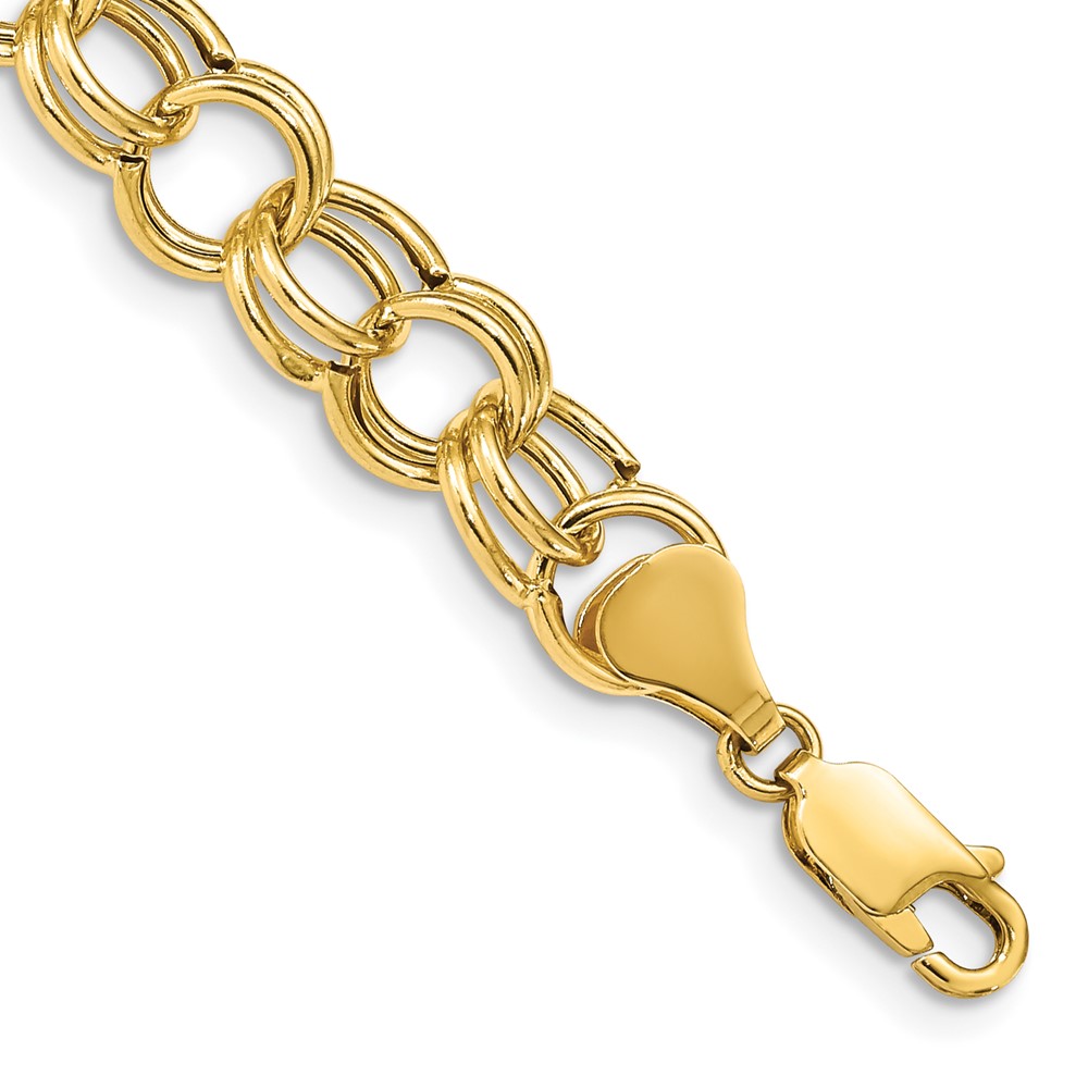 10k Hollow Double Link Charm Bracelet (10DO520-7)