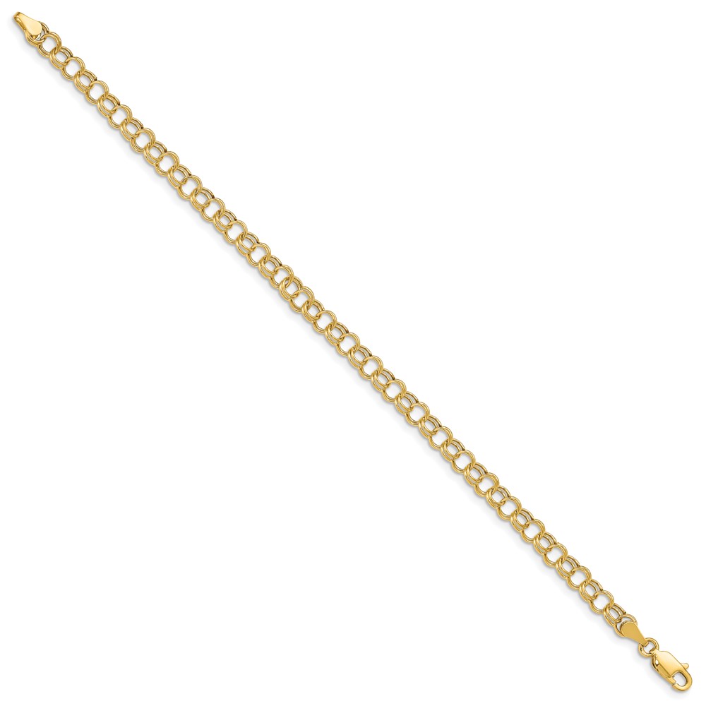10k Hollow Double Link Charm Bracelet (10DO540-6)