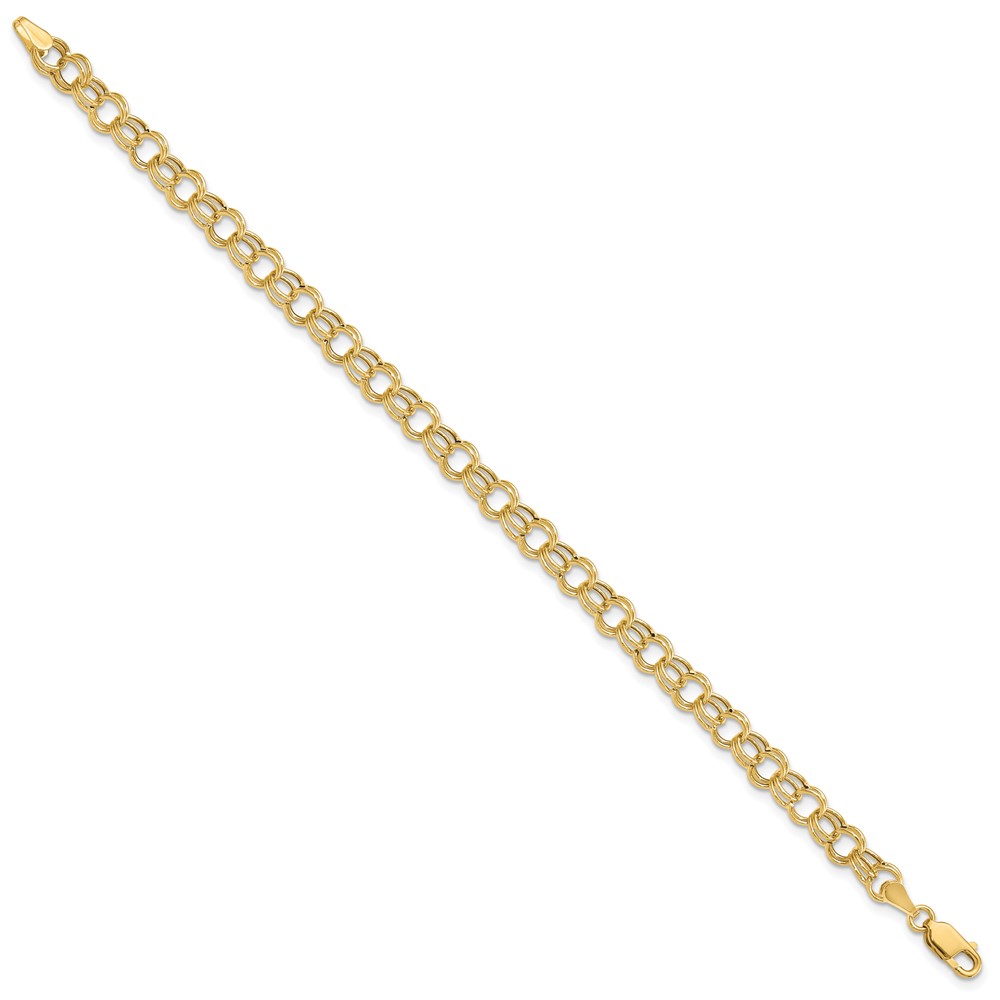 10k Hollow Double Link Charm Bracelet (10DO541-8)