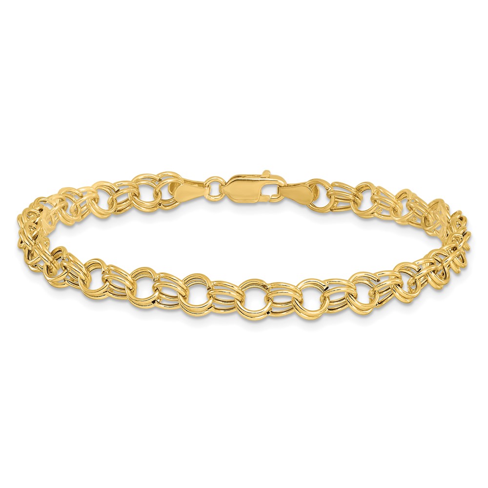 10k Hollow Double Link Charm Bracelet (10DO541-8)