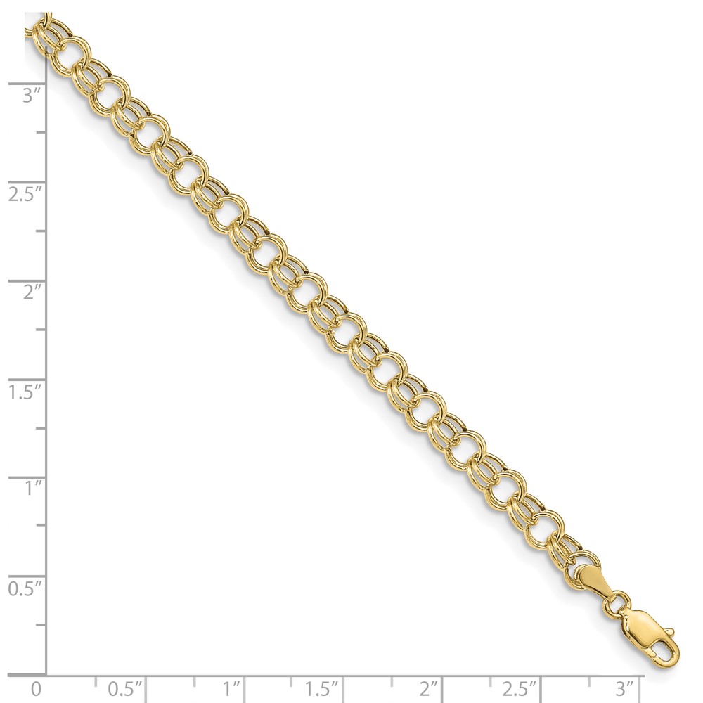 10k Hollow Double Link Charm Bracelet (10DO541-8)