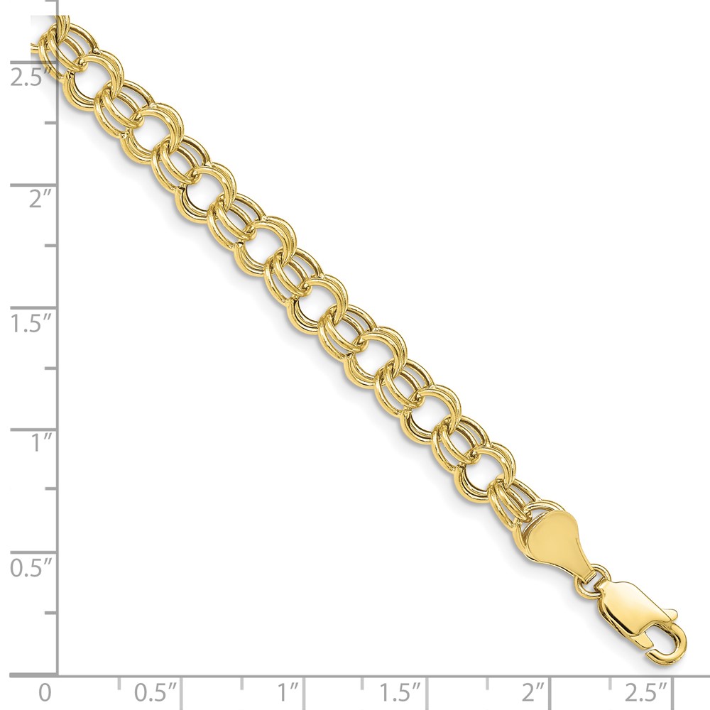 10k Hollow Double Link Charm Bracelet (10DO542-7)