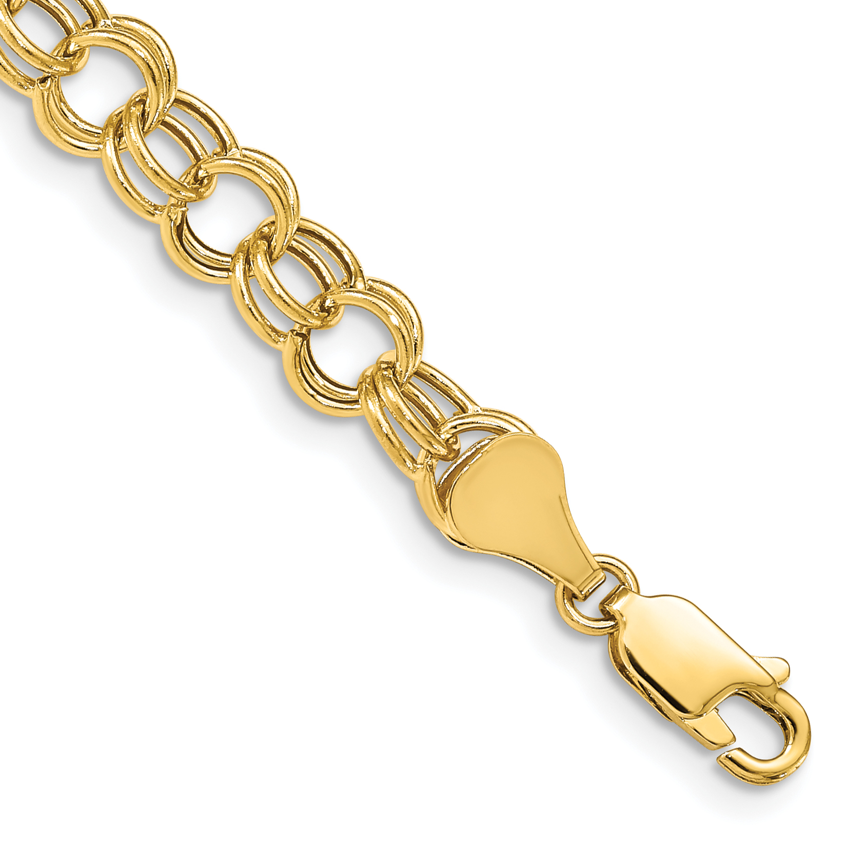 10k Hollow Double Link Charm Bracelet (10DO542-7)